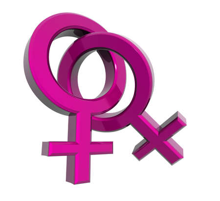 two venus rings together, symbol of lesbian relationshipのeditorial素材