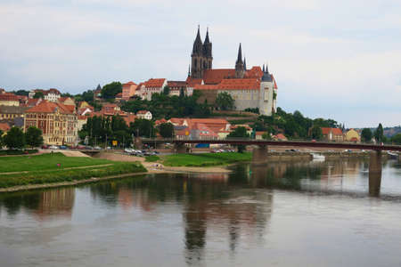 The Gothic cathedral of Meissen - built several hundred years ago since the Middle Ages is a characteristic element of the city attracts tourists. Visible from afar creates a beautiful panorama with a castle and a river.のeditorial素材