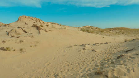 View of the dunes in Nida, Neringa in Lithuania. A popular travel destination in Europe in Lithuania.の写真素材