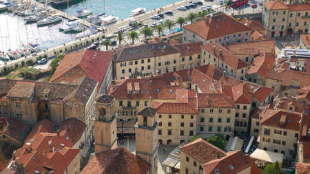 The ancient city of Kotor. One of the historic cities of Montenegro with its historic old town, frequent tourist destination, willingly visited by tourists. Popular due to the valuable archives of the Unesco list and the beautiful sea.のeditorial素材