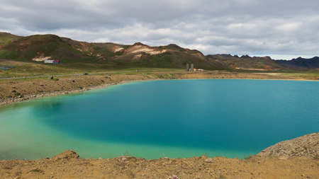 Beautiful lake Kleifarvatn in the south of Iceland, at the geothermal area