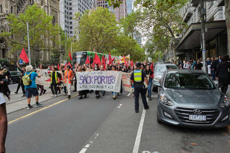 Melbourne Victoria, Australia.
03-15-2021. March 4 Justice Rally At Treasury Gardens. Splinter Group...