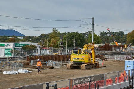 Lilydale, Victoria, Australia, 04-14-2021 Maroondah Highway Level Crossing Removal and Lilydale...