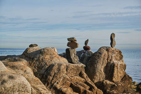Rock and Messages Of Love Inscribed In Art At Frankston Beachの写真素材