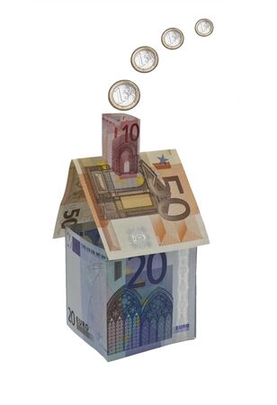 Symbolic house represented in Eurosの写真素材