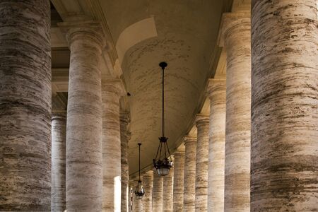 Bernini colonnade around St Peters Square, Romeのeditorial素材