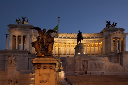 Monument to Vittorio Emanuele II, Rome, duskの写真素材