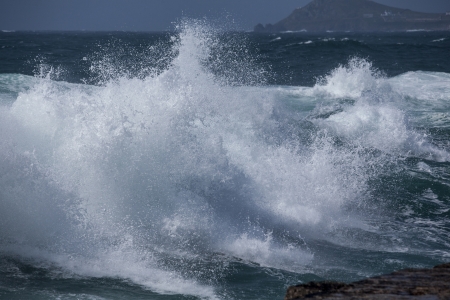 Crashing waves at Sennen Cove, Cornwall