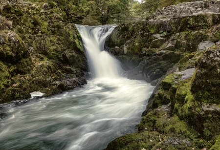Skelwith Force, Skelwith Bridge, Lake District, Englandの写真素材
