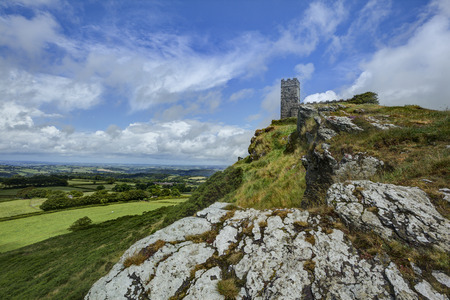 The church of St. Michael de Rupe, Brentor, Dartmoorの写真素材