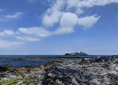 Godrevy Head lighthouse, St Ives, Cornwallの写真素材