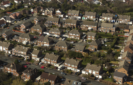 Aerial view of housing estateの写真素材