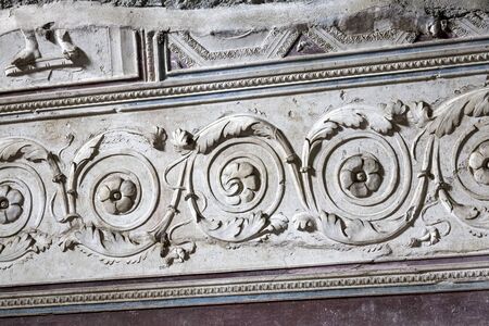 Ceiling detail of bath house in Pompeii ruinsの写真素材