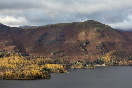 Catbells in autumn from surprise view near keswick lake district