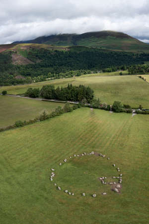 Castlerigg stone circle looking towards Skiddaw vertical portrait formatの写真素材