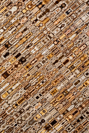 abstract geometrical background consisting of tightly packed diagonal lines and shapesの写真素材