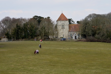 Jevington Church, East Sussex UKの写真素材