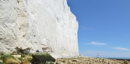 Beachy Head Lighthouse Near Eastbourne, East Sussex, UKの写真素材