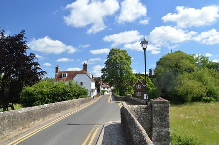 Bridge over The River Beult at Yalding Kent UKの写真素材