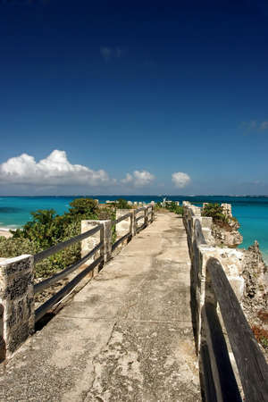 the jetty at Sam Lord's beach, Barbadosの写真素材