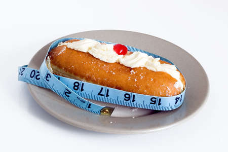 diet, what diet?. a lovely cream doughnutの写真素材