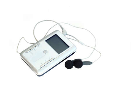 an mp3 player isolated on white, with a clipping pathの写真素材
