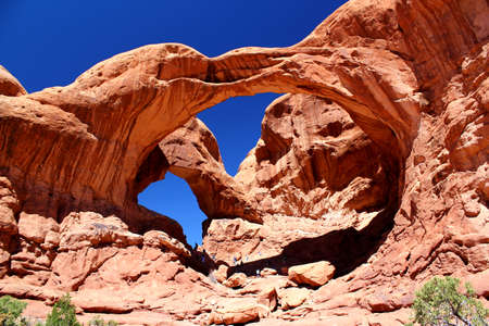 Arches National Park in Utah, United States. Famous Double Arch.の写真素材