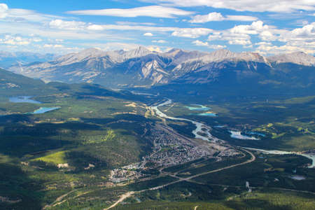 Beautiful view to Jasper Town in Jasper National Park. British Columbia. Canadaの写真素材