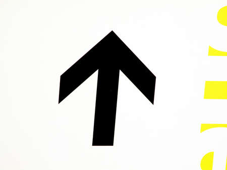Arrow sign on the white backgroundの写真素材