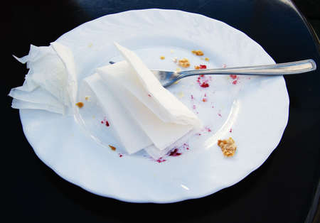 After breakfast on the tableの写真素材