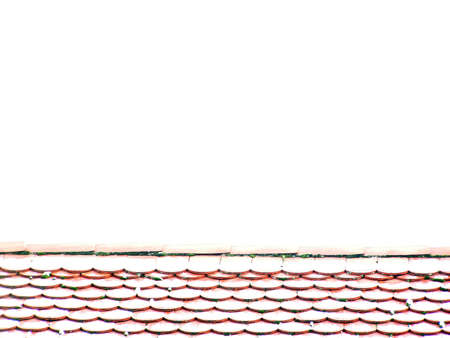 Snow abstract - red roof tiles in white backgroundの写真素材