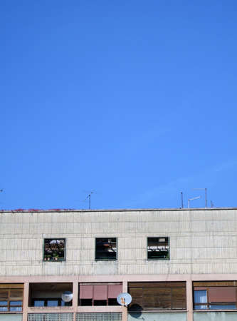 Modern architecture building and empty blue sky