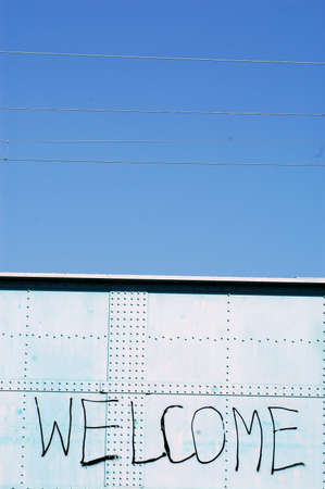 Title on the big railroad metalic bridgeの写真素材