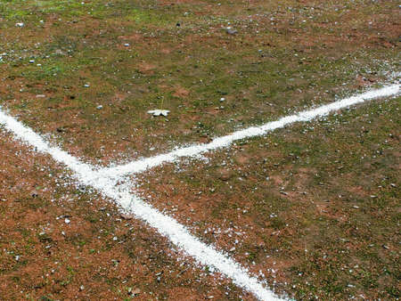 White sand line on the red backgroundの写真素材