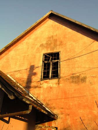 Old ruined building part and windowの写真素材