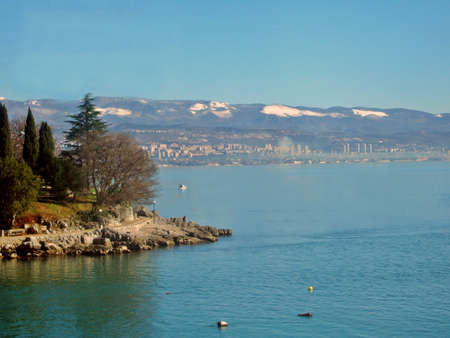 Rijeka, Croatia  - city on the Adriatic sea in the light morninh mistの写真素材