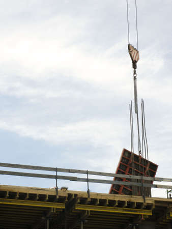 New building - construction yard in the big city center