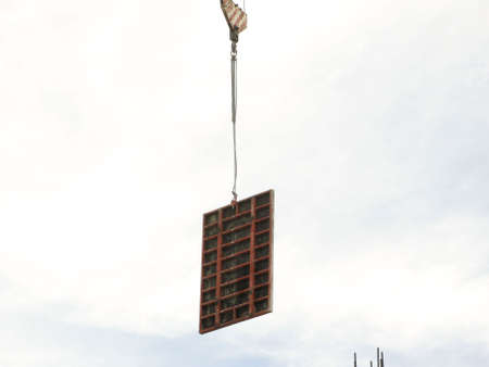 New building - construction yard in the big city centerの写真素材