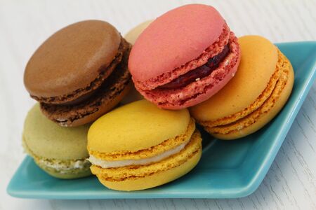 Colorful macaroons, close upの写真素材