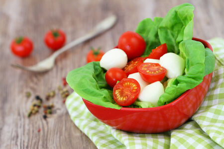 Mozzarella and cherry tomato saladの写真素材