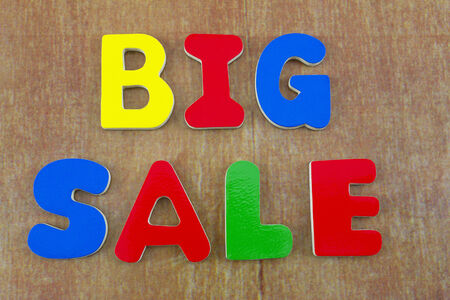 Big sale written with colorful lettersの写真素材