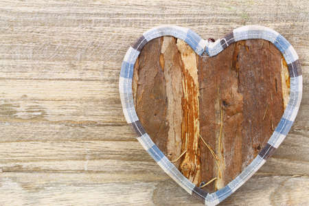 Wooden heart with copy spaceの写真素材