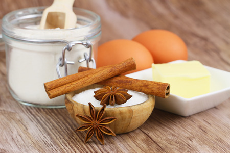 Selection of baking ingredientsの写真素材