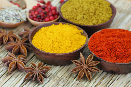 Selection of Indian spices, close upの写真素材