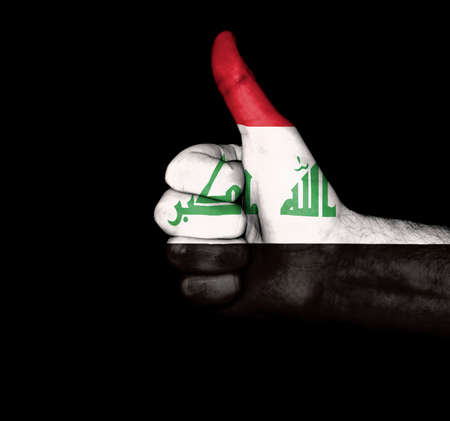 Iraq national flag handの写真素材
