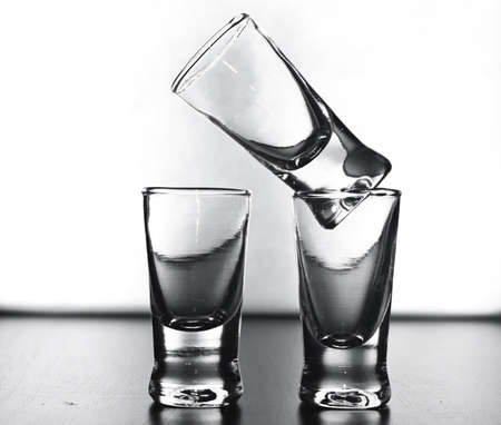 empty glasses on the table