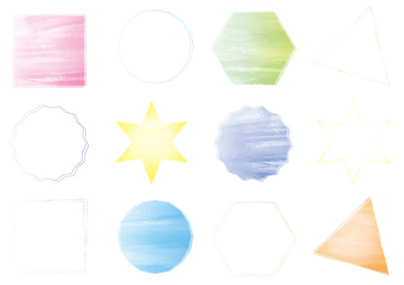 It is a watercolor -style figure frame material.のイラスト素材