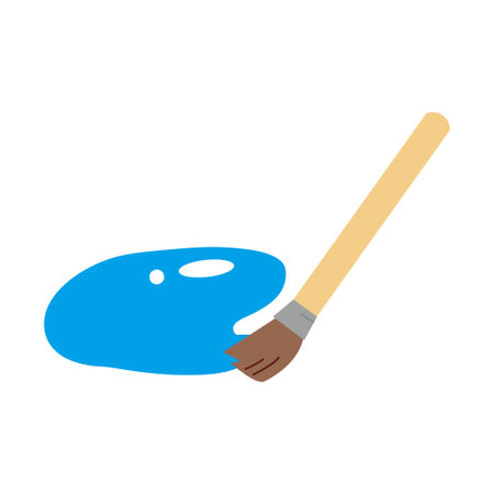 It is an illustration that paints with a brush.のイラスト素材