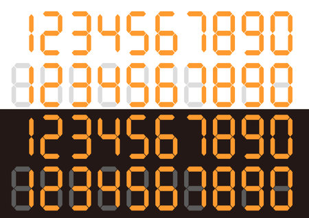 A seven-segment display style number font.のイラスト素材