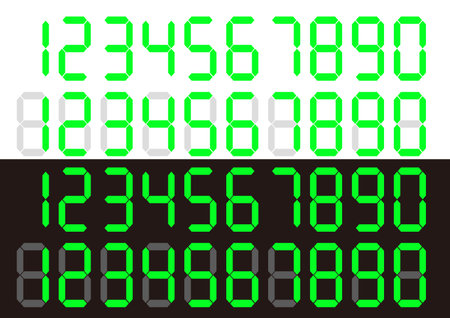 A seven-segment display style number font.のイラスト素材
